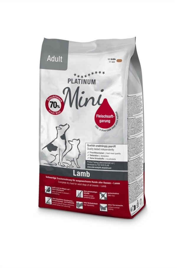 Platinum Mini Adult Lamb + Rice 900g