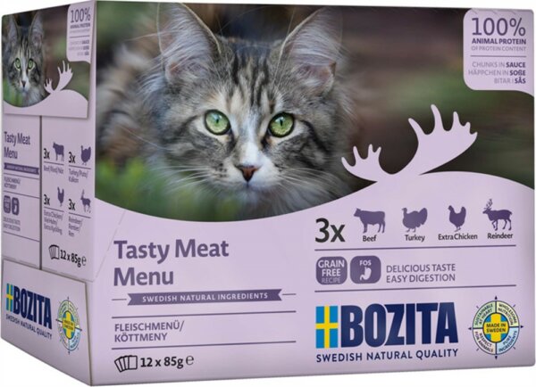 Bozita Tasty Meat Menu i Sås 12x85g