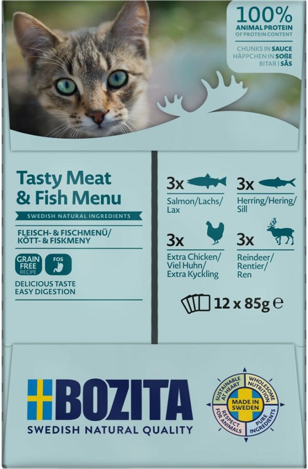 Bozita Tasty Meat & Fish Menu i Sås 12x85g - Image 3