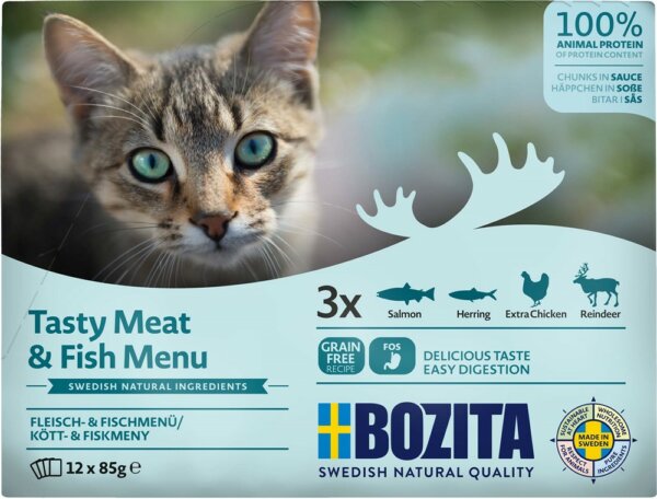 Bozita Tasty Meat & Fish Menu i Sås 12x85g - Image 2