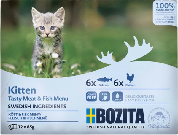 Bozita Kitten Tasty Meat & Fish i Sås 12x85g - Image 2