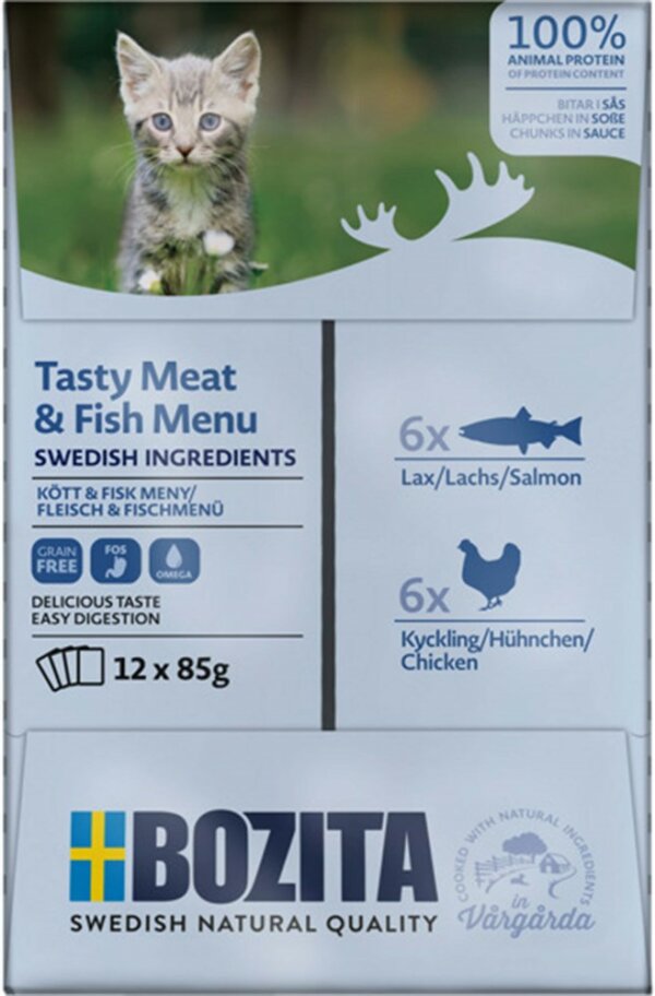 Bozita Kitten Tasty Meat & Fish i Sås 12x85g - Image 3