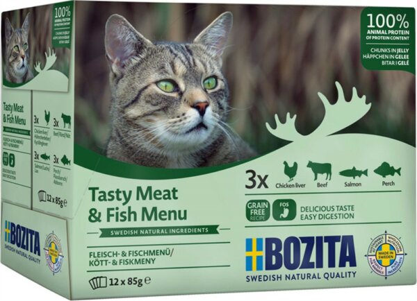 Bozita Tasty Meat & Fish Menu i Gelé 12x85g