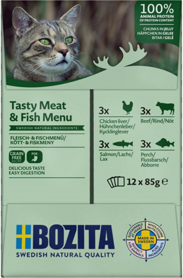 Bozita Tasty Meat & Fish Menu i Gelé 12x85g - Image 3