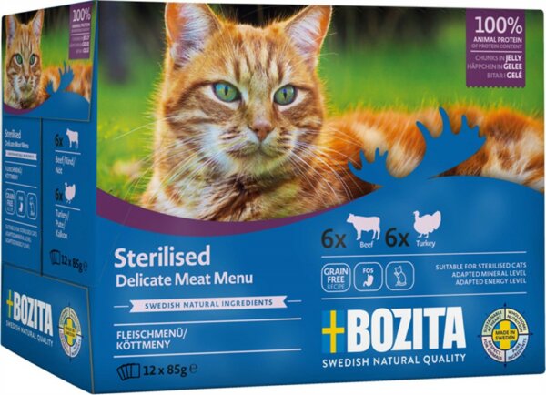 Bozita Indoor & Steril. Multi Kött i Gelé 12x85g